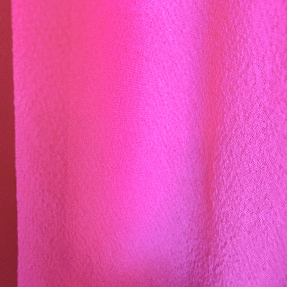 Olivaceous Silk Asymmetrical Summer Resort Dress Fuchsia size M Like New - Picture 7 of 8